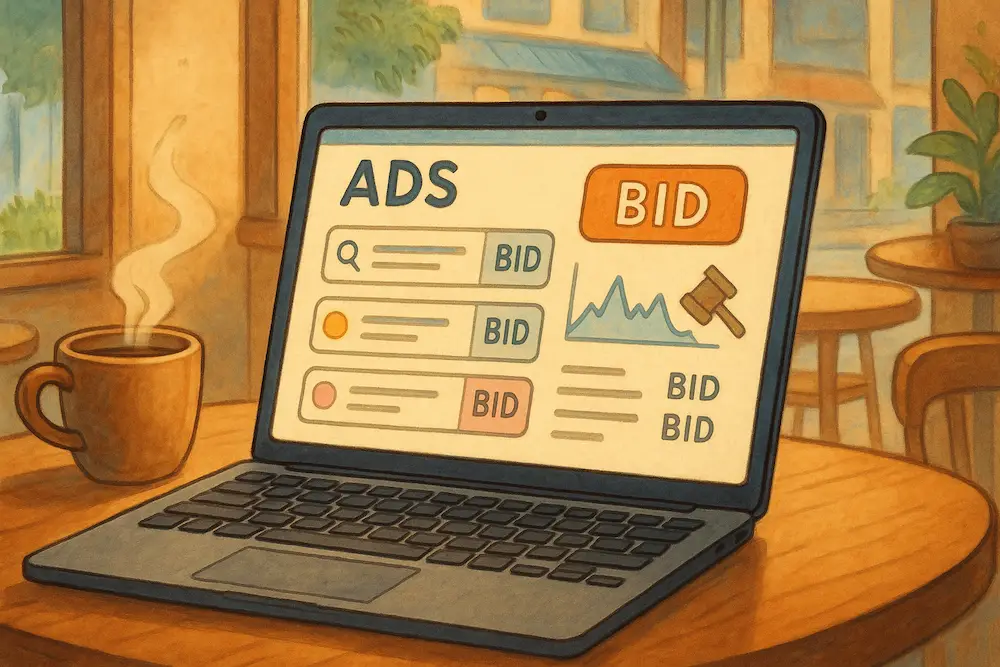 Marketers analyzing paid search budget allocation and ROI metrics across multiple platforms