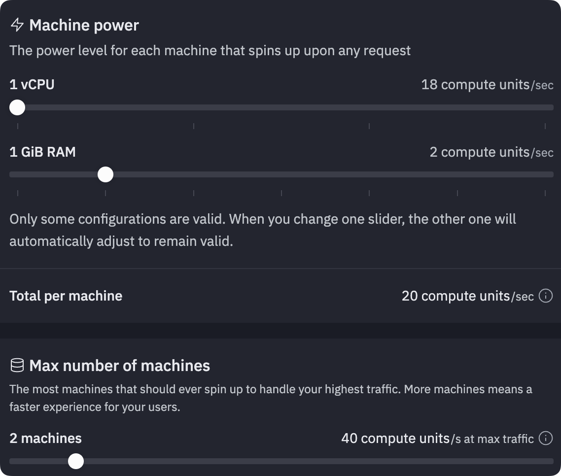 Replit autoscale configuration settings